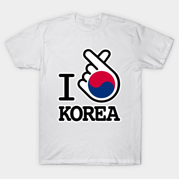 south korea flag with finger heart kpop love sign gift Korea